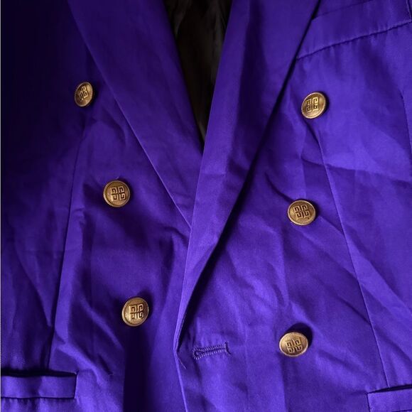 Zara Purple Double-Breasted Blazer with Gold Buttons size S - Picture 4 of 7